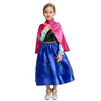 Smrznuta Ana Princeza haljina djevojke odijelo Halloween party cosplay prerušiti se s накидкой rođendan fantazije Snježna kraljica haljina djevojke ugrušak
