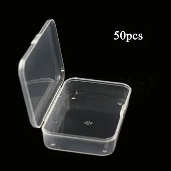 50 kom./lot 8.5 x 5.7 x 2 cm plastična kutija prozirna posuda poklopac kutije za pohranu zanatskih proizvoda ili za pohranu fotografija