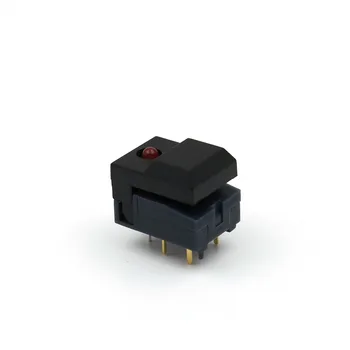 10шт PB86-A1 Red LED 6Pin instant nosač pcb SPDT kvadratnom tipku prekidač takt za upravljanje umjetničkom opremom