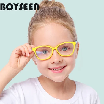 BOYSEEN djeca fleksibilne rimless za naočale, dječji okvir djevojke kratkovidnost optički амблиопия anti-plavo svjetlo optički naočale F007