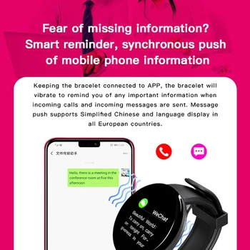 D18 Smartwatch fitness sat Smart Watch Muškarci Žene krvnog tlaka korak štoperica za IOS, Android smart-narukvica