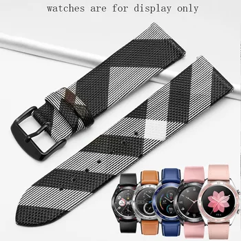 Yopo PU+Kožni remen za sat 20 mm 22 mm crna, smeđa riža bijela narukvica za Huawei watch GT2 PRO smart sport watch chain