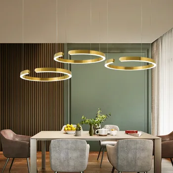 Suvremeni skandinavski luksuzni viseći svijećnjak Creative Golden Art Deco Led privjesak lampa za dnevni boravak spavaća soba kuhinja blagovaonica e27