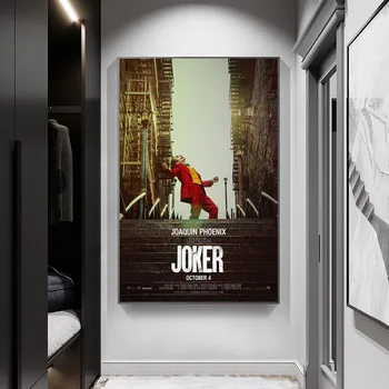 Joker plakat ispisuje platnu Slikarstvo Joaquin Phoenix plakata filma DC Comic Art zidno slikarstvo slike za dnevni boravak doma dekor