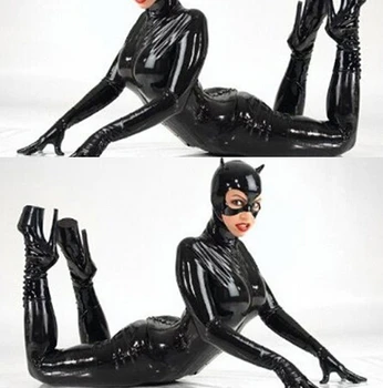 Seksi donje rublje Dama PVC kožni kostim catwoman body s maskom klupska odjeća Kombinezon ženski kombinezon Pole Dance odjeća M-2XL