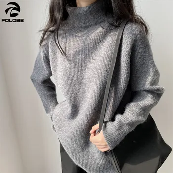 2020 ženski debeli baršunasti visoki ovratnik dugi rukav slobodan džemper debeli džemper однотонный