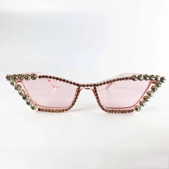 Novi dijamant sunčane naočale Žena mačka oči vještački dijamant nakit i sunčane naočale, veliki okvir ocean leće, naočale UV400