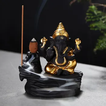 Cool je čudna, keramika domaće nakit indijski slonovi Ganesh Tajland Ganesh Fortuna Bog Fortuna Tantrički obrnuta iz tamjan plamenika tamjana