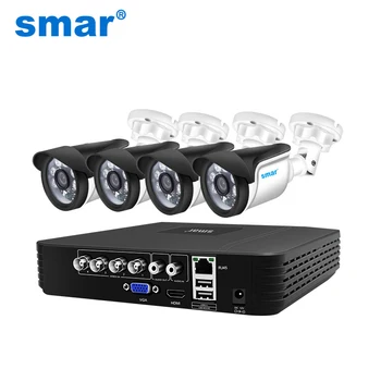 4CH CCTV Sustav 720P/1080P AHD Camera Kit 5 in 1 Video Recorder Surveillance System Outdoor Security Camera Kit E-mail Alarm