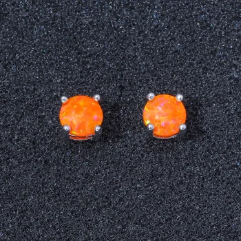 CiNily stvoren narančasta Vatreni opal посеребренная Veliko okrugli oblik za žene nakit za Vjenčanje naušnice 5 mm OH4479