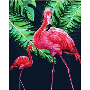 Slikanje po brojevima DIY Dropshipping 40x50 50x65cm vatromet flamingo životinja platnu vjenčanje ukras i umjetnička slika poklon