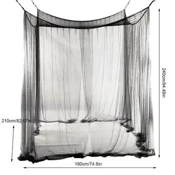 Kvalitetna genetika Пряжевая mreže luksuzna mreža za komarce, velike / vrlo veliki четырехполосная mreža za komarce za prekrivač kreveta