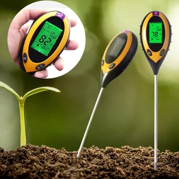 4 In1 biljka pH metar tla tester analizator vlage svjetlo prijenosni temperatura intenzitet sunčeve svjetlosti mjerenje, analiza kiselosti