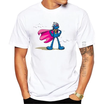 Pamuk nove zabavne berba Grover konobar tiskanih muškaraca majica super Grover grafički t-shirt O-izrez majice boem tees