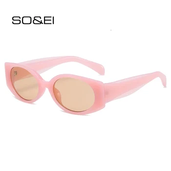 SO&EI Ins popularna moda Mala Mačka oči žene sunčane naočale stare ovalnog oblika sive leće, naočale muškarci ljubičasta roza sunčane naočale nijanse UV400