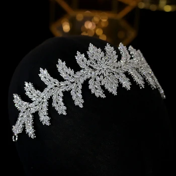 ASNORA New Luxury Headband Wedding Tiara vjenčanje pribor za kosu ,tijara od kubni cirkonij,krune,nakit za kosu