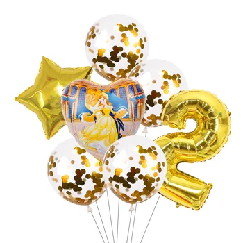 7шт Ljepotica i Zvijer 32-inčni Zlatni broj aluminijska folija balon rođendan svadbeni nakit djeca omiljena igračka lopta