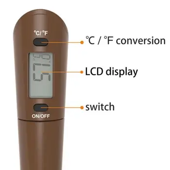 Digitalni Termometar Za Kuhanje Dvostrukog Korištenja Silikon Scraper Lopatica Kulinarstvo Termometre Za Kućanstvo Pečenje Alat