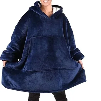 Zime su tople debele TV sa kapuljačom, džemper deka runo unisex ultra pliš deka hoodie div džep za odrasle runo ponderirani deke