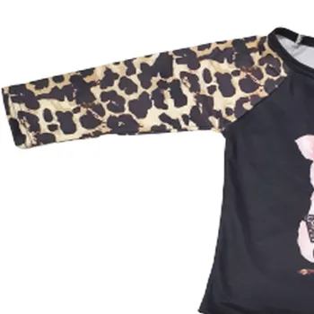 Prekrasan pink slika svinje dječje odjeće леопардовый print set odjeću za djevojčice