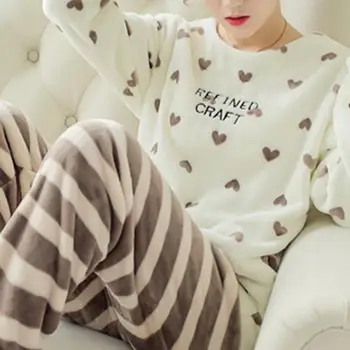 ZITY 2020 Zima пижама ženska korejski пижама slatka crtani фланелевая пижама kit baršun toplo пижама okrugli izrez пижама