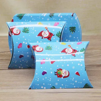 Vruće prodaju snjegovića Sretan Božić darove paket kutija crvene pahulje božić suvenira jastuk oblik paket kutija proizvodnja kutija stranka suppiles