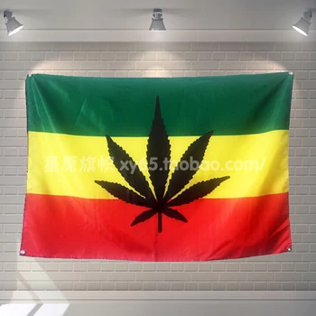 List šarene zastave banner Jamajka Rasta reggae glazba-rock grupa uređenje doma visi zastava 4 Gromments 3*5 metara 144 cm*96 cm