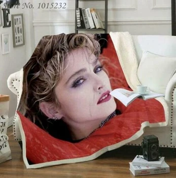 Novi pjevačica Madonna 3d tiskanih Флисовое deka za mjesta debele deke moda veo Sherpa baciti deka odrasle djece