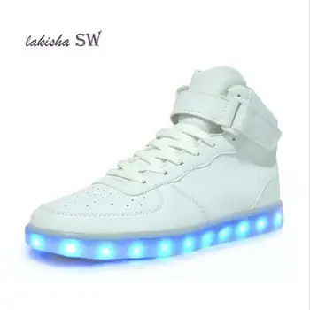 Novi odrasla led cipele 8 boja led svjetlećih obuća Muška moda pale USB cipele za odrasle topla košarica ljubavnik led tenisice