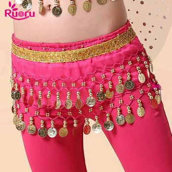 Ruoru Kids Girls Belly Dance, Hip Scarf Accessories Belly Dance Pojas suknja sa zlatnim pojasom Bellydance Coin Pojas болливудские kostimi