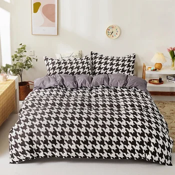Moda jednostavan 2/3/4 / 5 kom. posteljinu geometrijski Stirpe posteljina AB strana deka + stana list + jastučnica tekstila za domaćinstvo