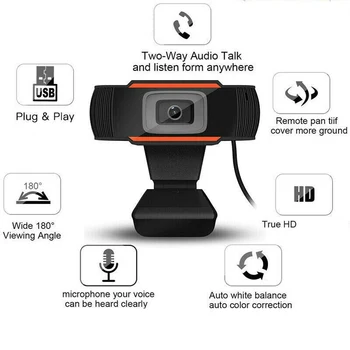 2020 HD Webcam PC Mini USB 2.0 Web Camera Rotatable Video Recording Calling cams with High definition 1080P for Computer Web cam