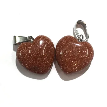 LE SKY10PCS prirodni kamen ovjes srce oblik Crystal Agatha ogrlica privjesak za izradu nakita dobre kvalitete Size16. 5mmx16.5mm
