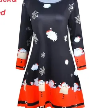 2019 Božić haljina žene s dugim rukavima slatka Dress plus size Dress dame Božić jelena haljine veliki veličina 5XL ogrtač Hiver Femme
