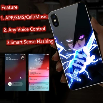 Luksuzna pametna bljeskalica osvijetljena kaljeni stakleni poklopac telefona za iPhone 11 Pro max 7 8 Plus X XS Max XR Sound Control Light torbica za telefon