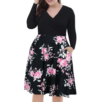 Veliki veličina 9XL dress for Fat MM Women Dress slobodan berba cvjetni plus size haljina dugih rukava ženska odjeća party dress vestidos