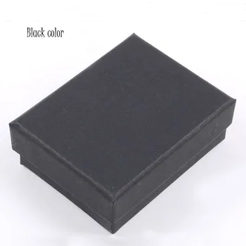 40 kom./lot crna kutija za nakit 9x7x3.2 cm kraft-papir privjesak kutije organizator nakit kutija prsten i ogrlica za pohranu poklon kutija