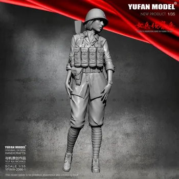 1/35 kompleta figura od smole Yufan Model Female scout Model Self-assembled YFWW-2066-1