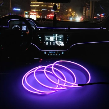 EL Wire Car Neon LED ukras trake armaturne ploče, difuzno svjetlo za peugeot 308 kia sorento rav4 hyundai ix25 mitsubishi asx
