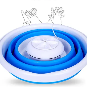 Mini prijenosni ultrazvučni turbine stroj za pranje rublja sklopivi kantu tipa USB praonica rublja odjeća stroj za pranje rublja čistač za kućnog putovanja