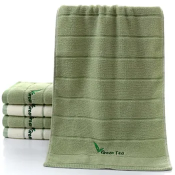 34*73 cm svježe zelene utakmice boja ručnik za lice pamučna prugasta vez mekani ručnik za lice ručnik za ruke upija hotel kućnu uporabu 1pc