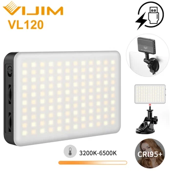 Ulanzi Vijim VL120 3200K-6500K LED Video light with Softbox and RGB Color Filters light for video Conference Lighting Fill Light