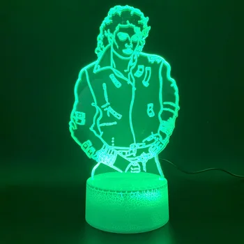 3d Led Night Light lampa mladi Michael Jackson slika spavaća soba dekor svijetle osnovna boja promjena atmosfere odmor dar za Rođendan