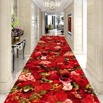 3D cvijet long hotel prolaz tepih Hodnik / Predsoblje tepih Home / ured stepenice tepih trkači tepih kuhinja mat ukrasne ulaz mat