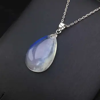 VANTJ Natural mjesečev kamen Blue LIght ogrlica privjesak dragulj za žene i muškarce Party Fine Jewelry