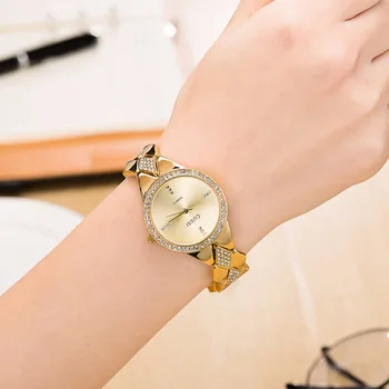 CUSSI 2018 nove ženski sat zlato luksuzni gorski kristal dame sat narukvica moda haljina Kvarcni ručni sat reloj mujer pokloni