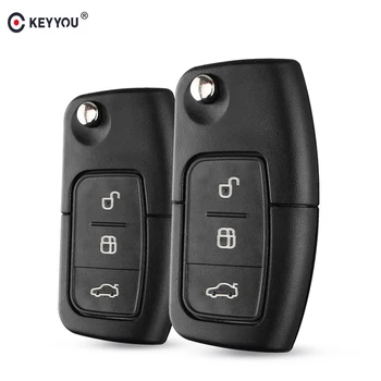 KEYYOU 20 kom. 3 tipke flip sklopivi ključ vozila Remote Shell Fob torbica za Ford Focus, Fiesta C-Max, S-Max, Ka, Mondeo Galaxy