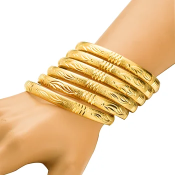 Dubai zlatni nakit narukvice zlatne boje 6 kom./lot etiopljanin nakit narukvice za žene afričke narukvice i narukvice za žene pokloni
