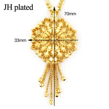 JHplated moda privjesak ogrlice cvijeće s četkom za žene djevojka ogrlica zlatna boja muslimanske islamske nakit poklon