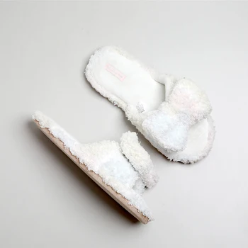 Jesen i zima novi proizvod macaron color matching bow soft soft mute indoor kućne papuče žene